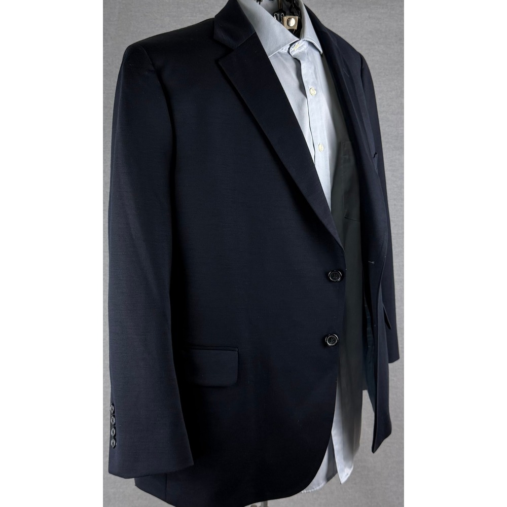 Tom James RC Mens Navy Blue 2 Button Blazer Sport Coat 40R Tailored USA